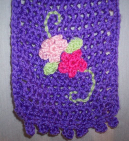 Child's Purple Flower Scarf