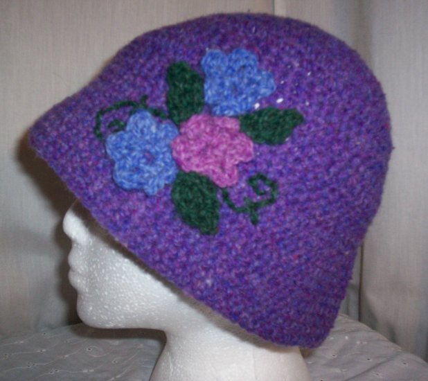 Purple Wool Flower Cloche