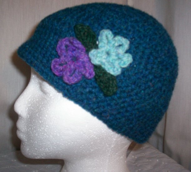 Teal Blue Flower Cloche