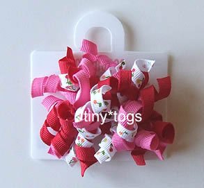 NWT Gymboree Cherry Baby Print Hair Curly Clips New