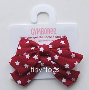 NWT Gymboree Red White Blue Star Hair Bows Clips 3T 4 5