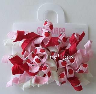 NWT Gymboree Prep School Apple Hair Curly Clips 2T 3T 3
