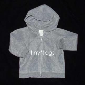 Old Navy Boys Gray Fleece Hoodie Jacket 12 18 m EUC