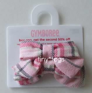 NWT Gymboree Classroom Kitty Plaid Hair Bows Clips 3 4
