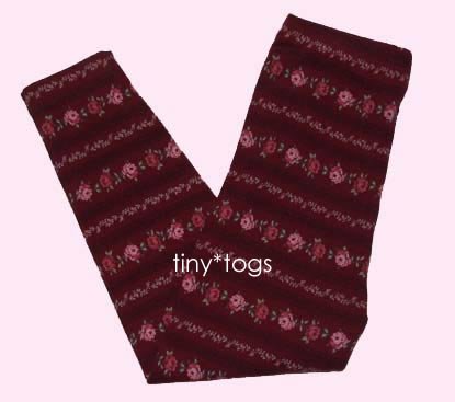 Gymboree Victorian Charm Burgundy Rose Leggings 4 4T