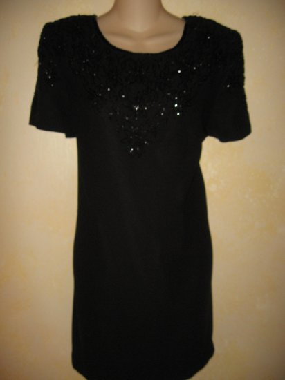 REGGIO~Black BEADED Short FORMAL sz 14