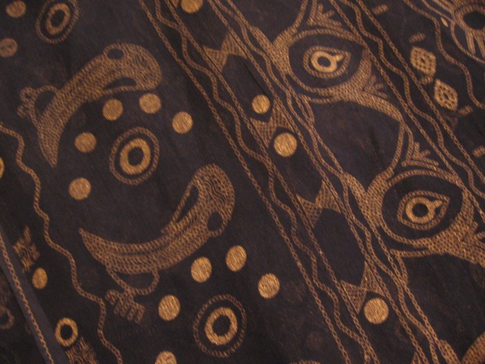 Hippie BOHO Semi-Sheer BLACK & GOLD Scarf-WRAP-Table Scarf
