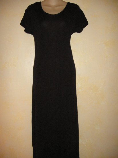 GAP~Black SLINKY Cap Slv LONG CASUAL DRESS Small
