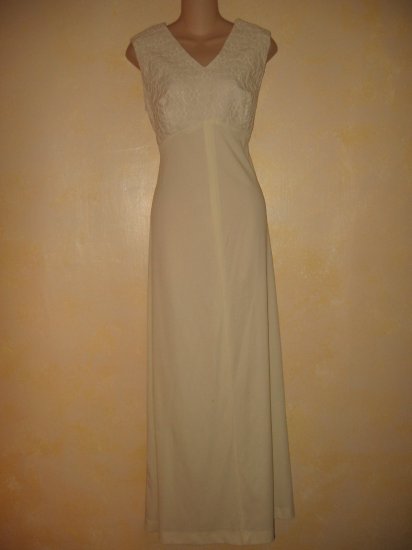 70s VINTAGE Montgomery Ward CREAM GOWN & JACKET Med