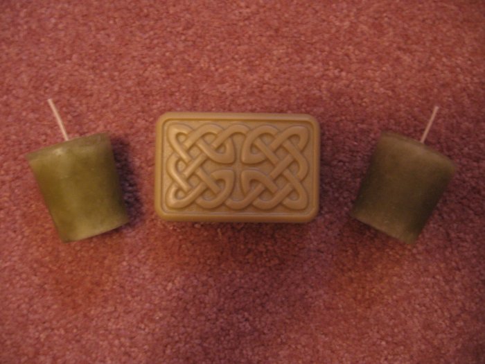 3pc Lot~NAG CHAMPA 2 Votive CANDLES 4oz Celtic HEMP OIL SOAP