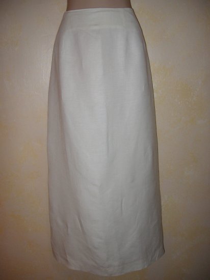 ADOLFO STUDIO~Off White LINEN MIX Full Length SKIRT 14