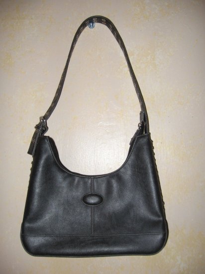 BLACK Leather Like LACED & Grommeted PURSE-Bag