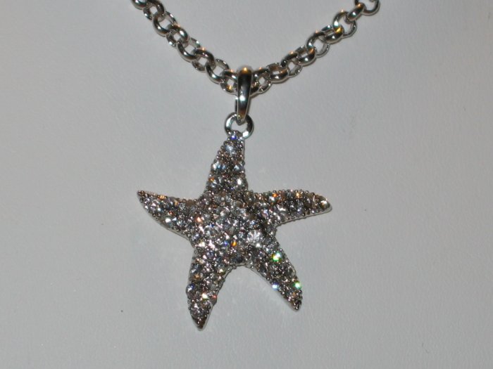 Designer Style Austrian Crystal Starfish Necklace