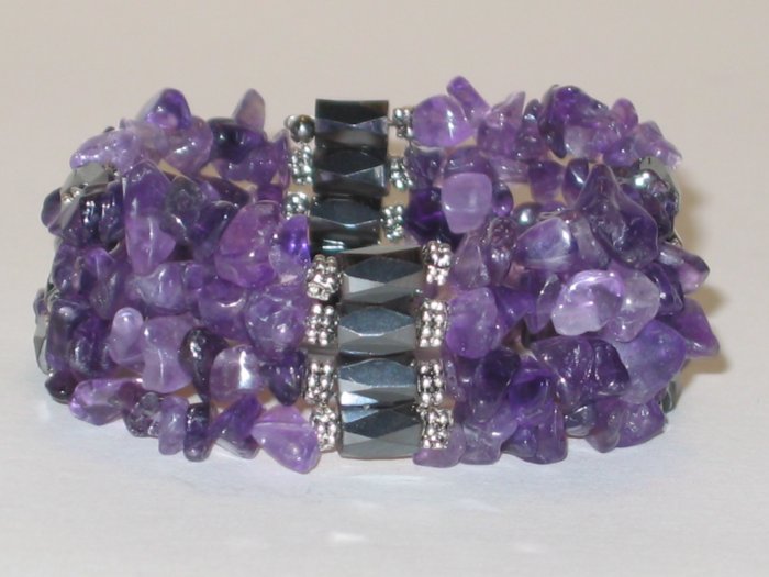 Amethyst Magnetic Hematite Necklace