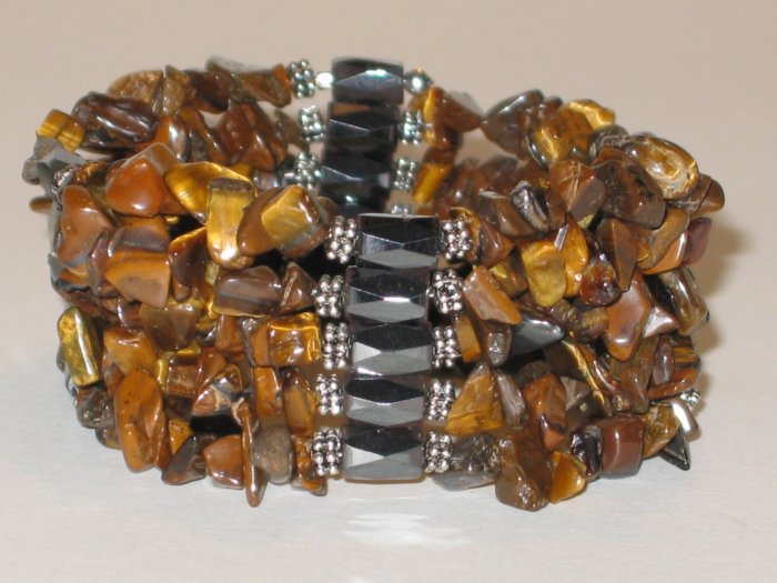 Chunky Tigereye Magnetic Hematite Necklace
