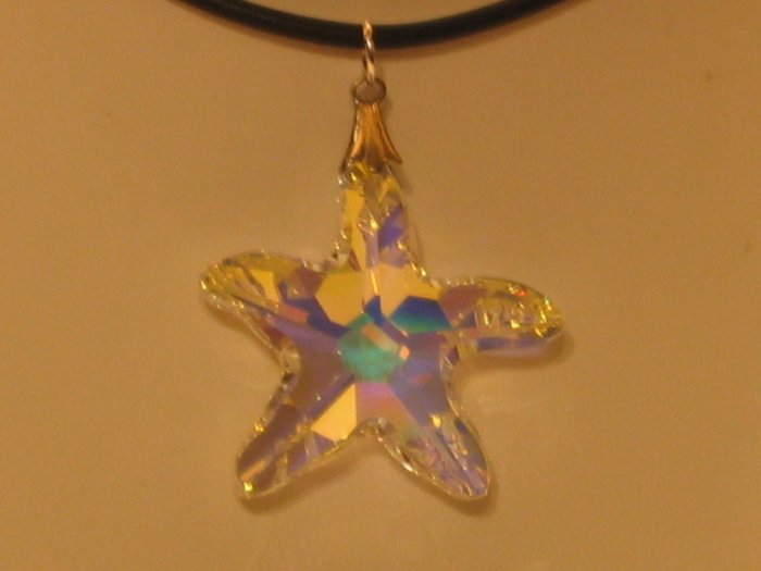 Swarovski Crystal AB 28mm Starfish Star Fish Necklace