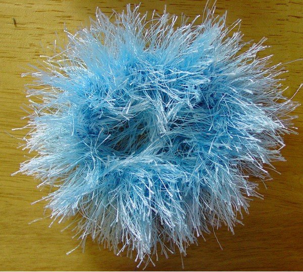 Fancy Aqua Powder Puff ponytail holder NEW Washable