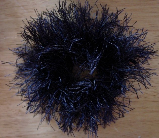 Fancy black Powder Puff hair ponytail holder NEW Washable