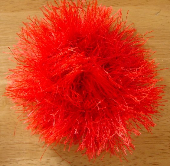 Fancy Red Powder Puff Hair ponytail holder NEW Washable