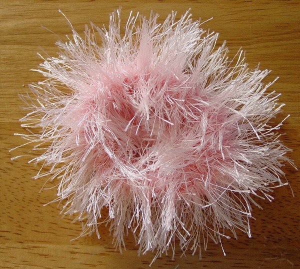 Fancy pale pink Powder Puff hair ponytail holder NEW