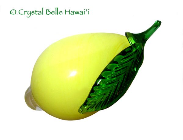 Art Glass Hand Blown Citrus Fruit Extra Large Life Size Lemon
