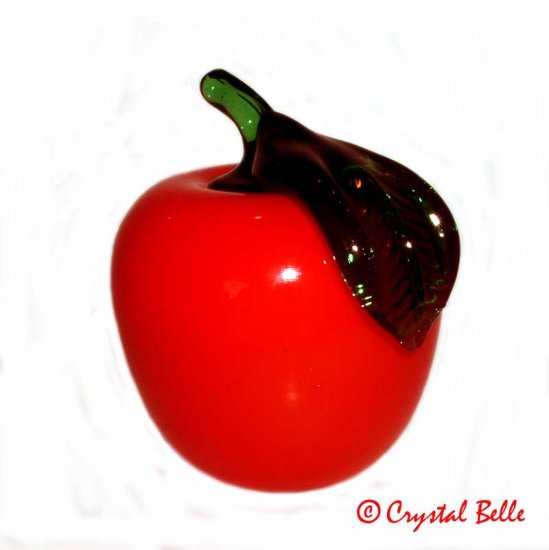 Art Glass Hand Blown Fruit Large Life Size Candy Red Apple