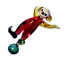 Art Glass Clowns Hand Blown Unique Circus Clown Figurine SALE