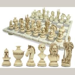Greek Roman Classical Chess Set and Board