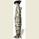 Gertie Schiele in Checkered Cloth by Egon Schiele