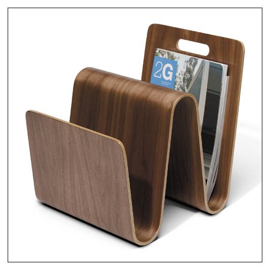 "W" Magazine Stand - Walnut