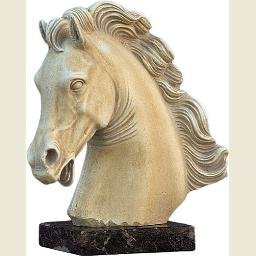 Parthenon Horse Head on Marble Base