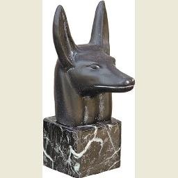 Head of Anubis on Marble Base