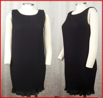 VIVIENNE TAM LITTLE BLACK DRESS S 1 Mini Black Tiny Pleats COCKTAIL