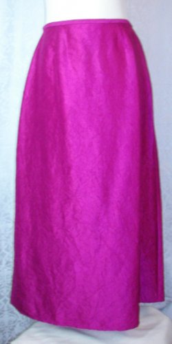 LONG SILK SKIRT Eileen Fisher M Medium RED VIOLET Crinkle Rich