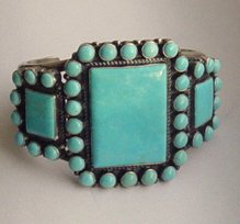 FAMOUS DESIGNER NAVAJO NATIVE AMERICAN KIRK SMITH TURQUOISE STERLING BRACELET JEWELRY