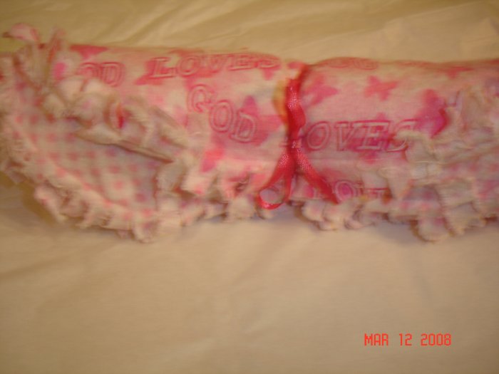Pink "God Loves You" Rag Burp Cloth