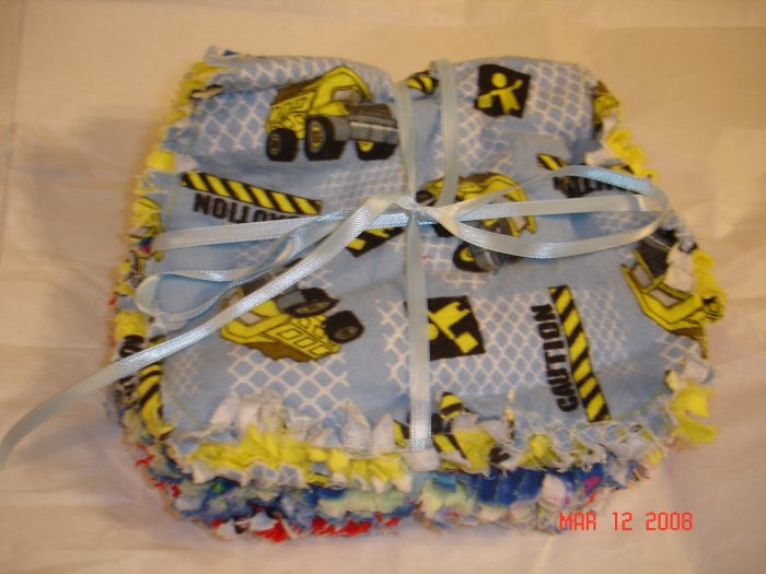 Boy Truck/Space theme set of 3 Rag Burp Cloths