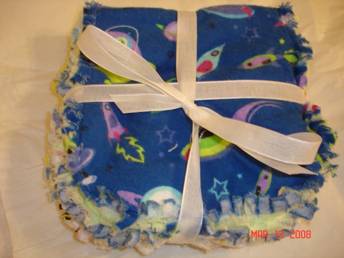 Boy theme (Space/construction/sea) set of 3 Rag Burp Cloths