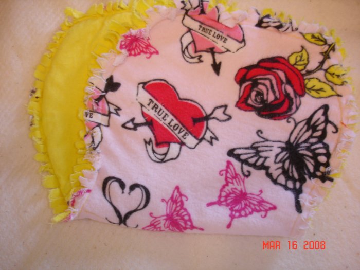 Pink "True Love" Rag Burp Cloth
