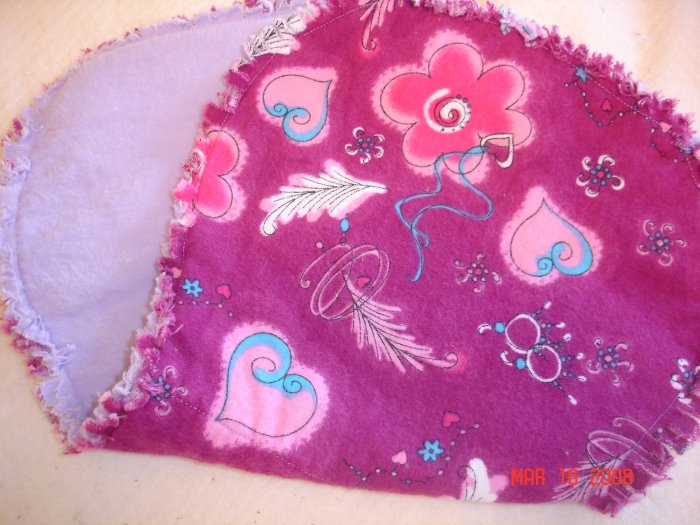 Fuschia Hearts/ Princess Rag Burp Cloth