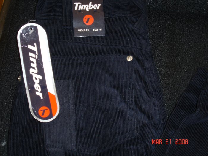 Boys NWT Timber cords (black) size 16