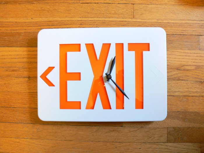 Exit Sign Clock
