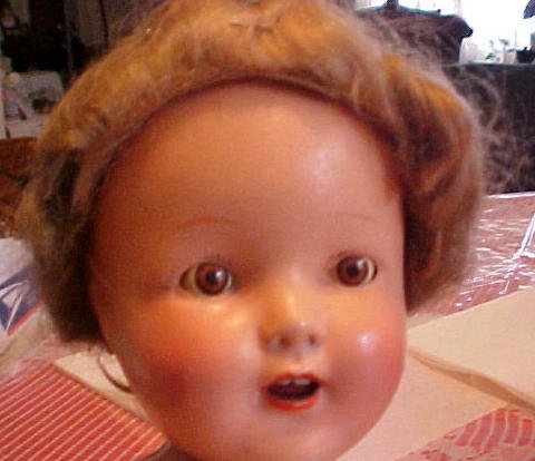 Unmarked 16" Compo'Doll Wigged Very Sweet Needs a Nice Home