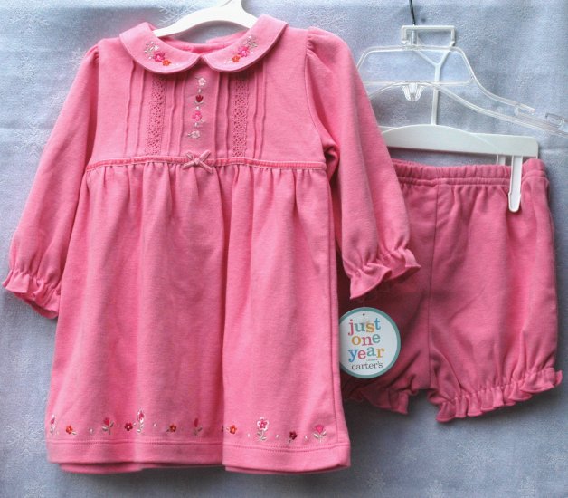 CARTERS Just One Year pin Dress Pantaloon Set - NWT - 9M