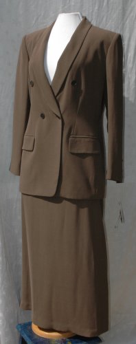 JONES NEW YORK 2 Pc Cocoa Skirt SILK Suit - NWT - Size 12 - Orig. $220