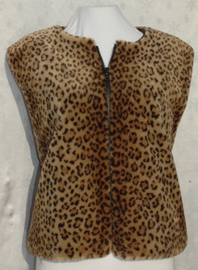 Donna Salyers FABULOUS-FURS For Animal Lovers - Leopard Vest - Size Large