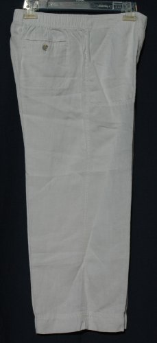 CHICO's White LINEN Capris Cropped Pants - Size 1 - Small