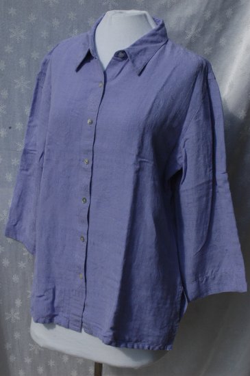 CHICO's DESIGN Purple JACQUARD BLouse Shirt - Chico's Size 2 Medium Large