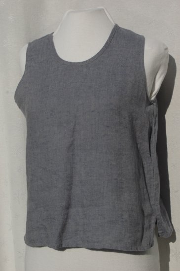 FLAX Denim Blue TANK Top SHELL - LINEN - Size Petite