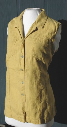 CHICO's DESIGN Golden LINEN Sleeveless Top - Chico's Size 3 L XL
